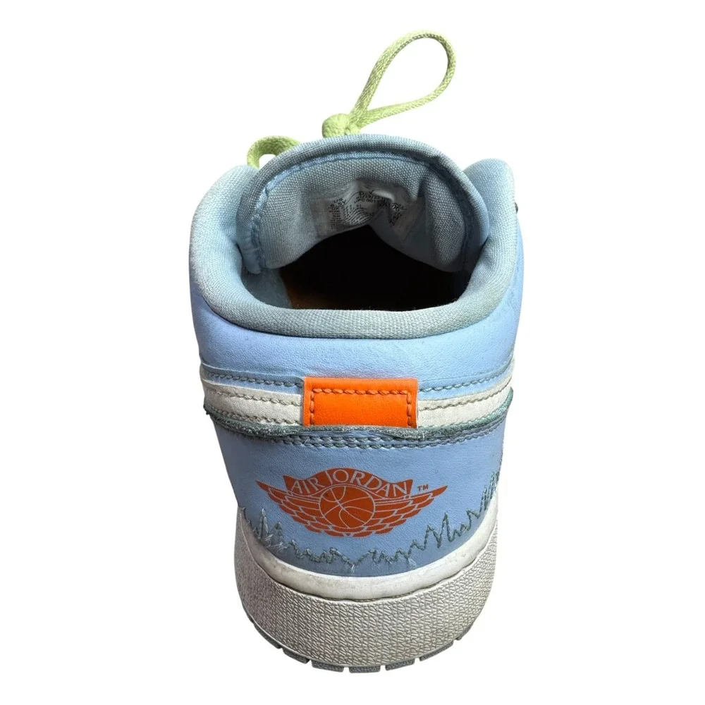Nike Air Jordan 1 Low SE Youth 6.5Y Light Blue Lime‎ Sneakers DO8227-400